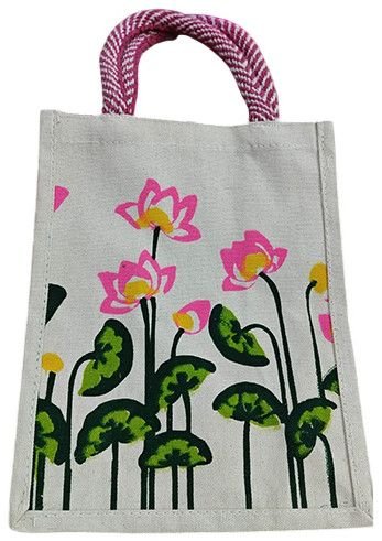 Jute Floral Shopping Bags
