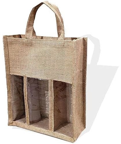 Jute Triple Water Bottle Bags