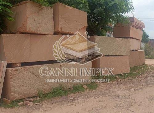 Natural Bansi Paharpur Pink Sandstone Block
