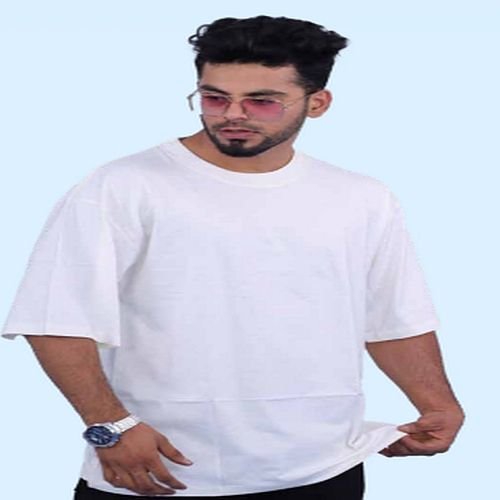 Mens White Cotton Bio Washed Round Neck T-Shirt