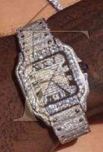 14K White Gold Mens VVS Moissanite Watch
