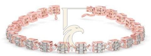 Classic Stylish Baguette Lab Grown Diamond Bracelet For Women