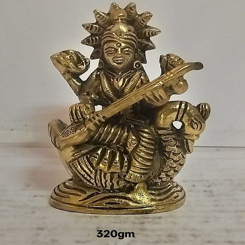 320gm Brass Maa Saraswati Statue