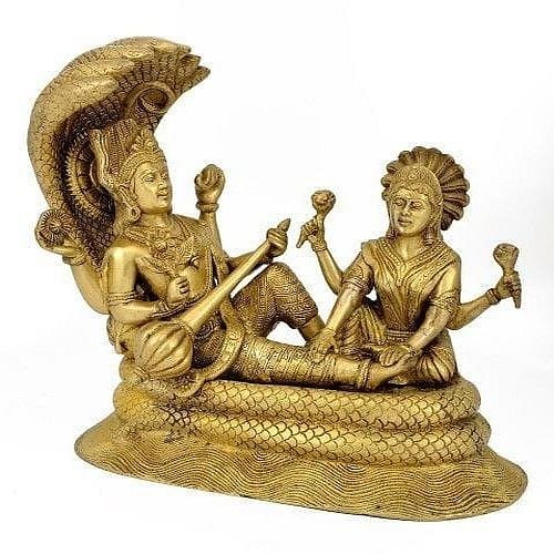 Brass Laxmi Narayan Statue