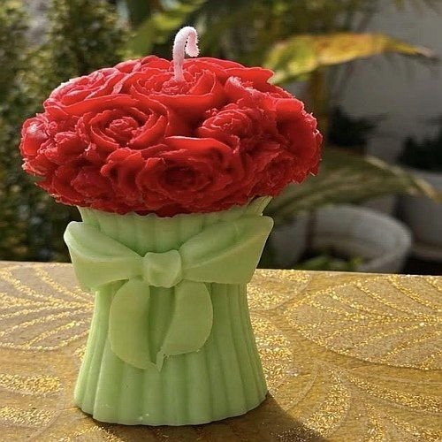 Soy Wax Red Rose Buke Candle