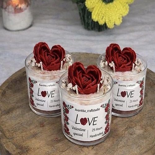 Valentines Special Rose Soy Wax Scented Candle