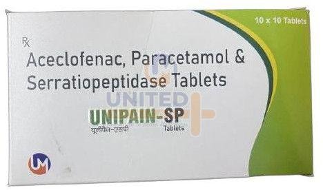 Aceclofenac Paracetamol Serratiopeptidase Tablets