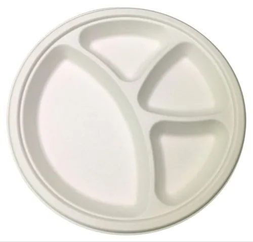 Bagasse 11 Inch 4CP Round Plate