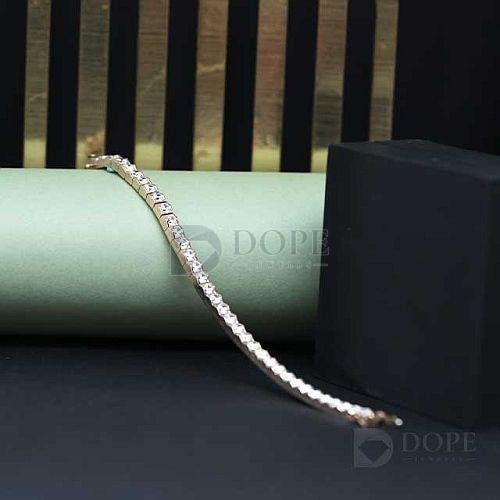 14kt Solid Gold Round Cut Lab Grown Diamond Bracelet