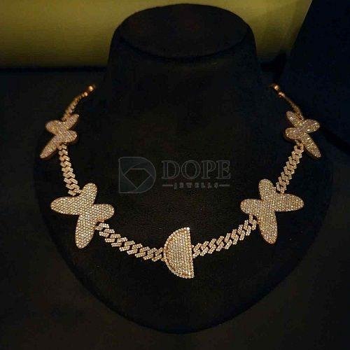 8mm Luxury Butterfly Sterling Silver Cuban Chain