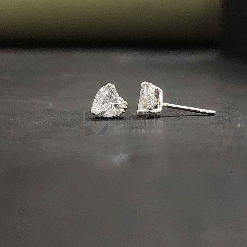 Heart Shape Diamond Stud Earrings