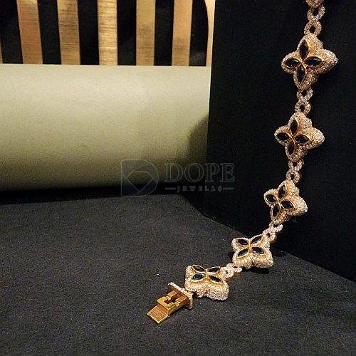 Luxury Golden Sterling Silver Ladies Diamond Bracelet