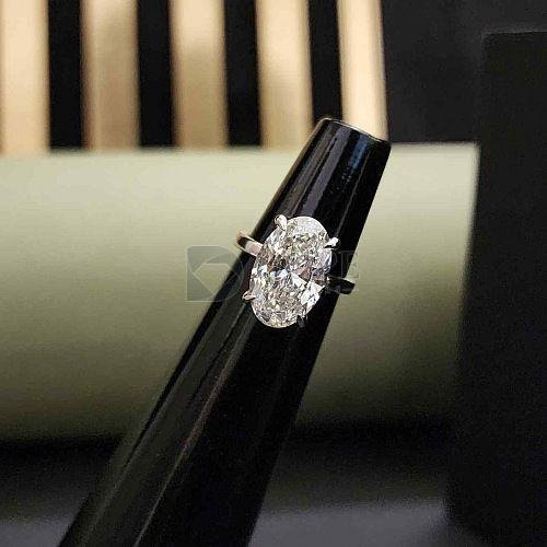 Solitaire Oval Shape Moissanite Engagement Ring