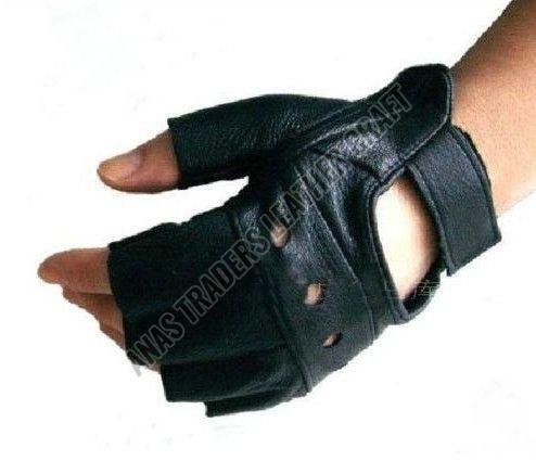 Leather Half Finger Riding Gloves
