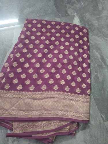 Magenta Pure Banarasi Khaddi Georgette Saree