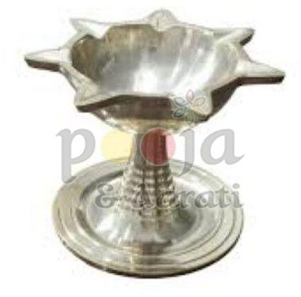 Decorative Religious Ritual Silver Pooja Diya