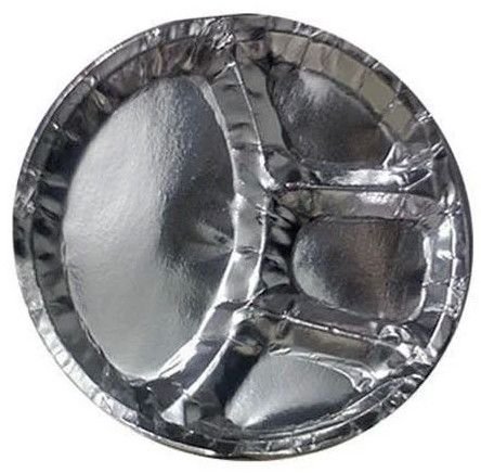 Four Compartment Silver Paper Plates