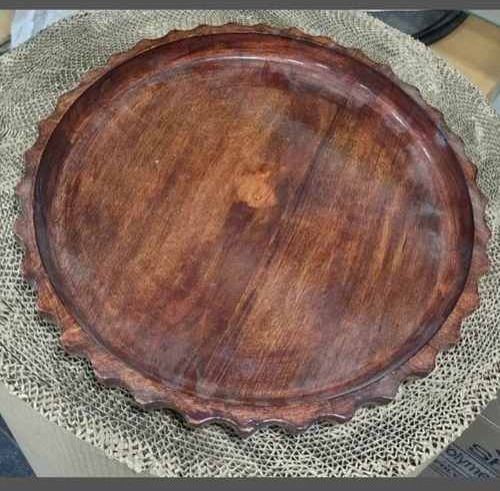 10 Inch Round Wooden Serving Plate