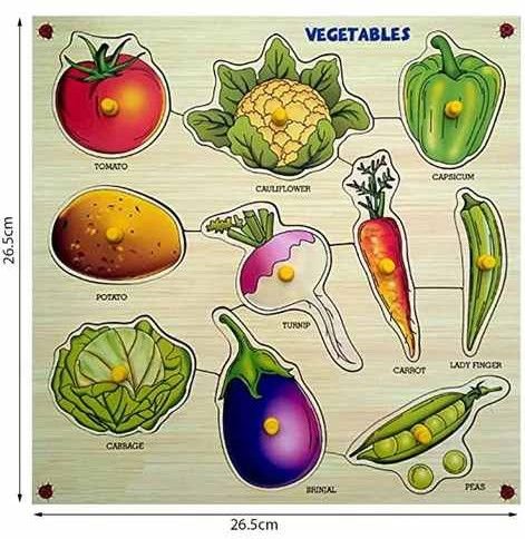 Wooden Vegetable Learning Puzzle