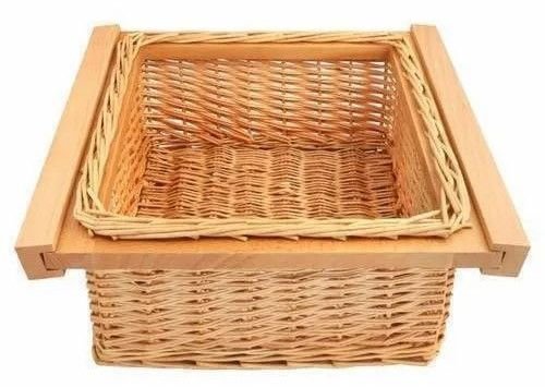 Wooden Frame Wicker Drawer Basket