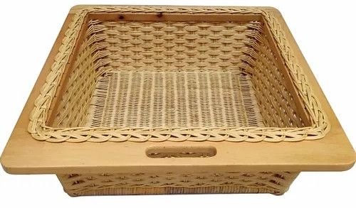 Wooden Frame Wicker Utility Basket