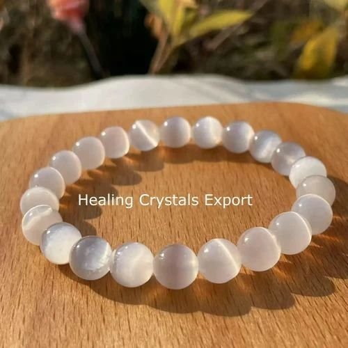 Selenite Translucent Beaded Stretch Bracelet