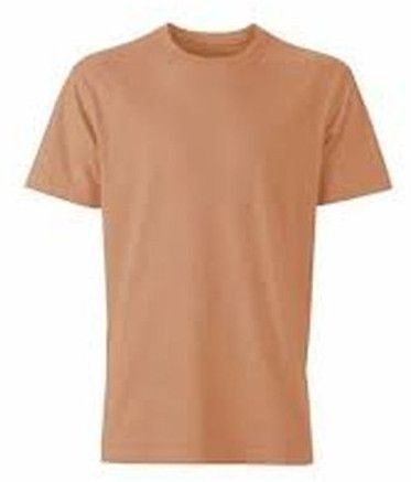 Mens Beige Round Neck T-Shirts