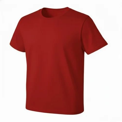 Mens Dark Red Round Neck T-Shirts