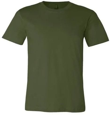 Mens Olive Green Round Neck T-Shirts