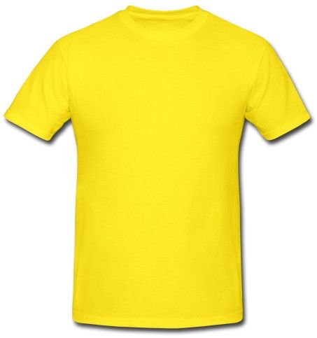 Mens Yellow Round Neck T-Shirts