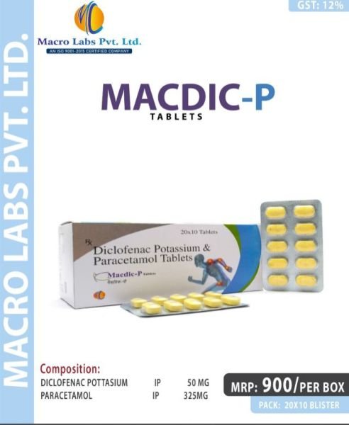 DICLOFENAC POTASSIUM 50MG PARACETAMOL 325 MG TAB