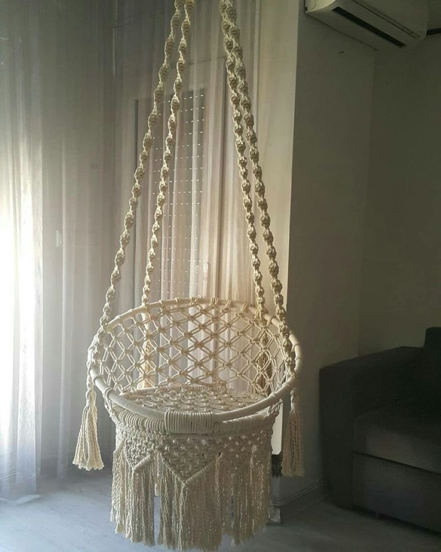 Handmade Ceiling Hanging Macrame Swing