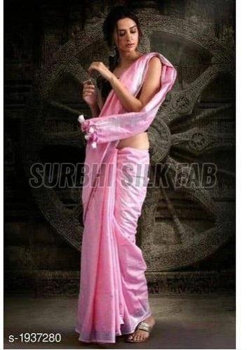Ethnic Tissue Linen Saree