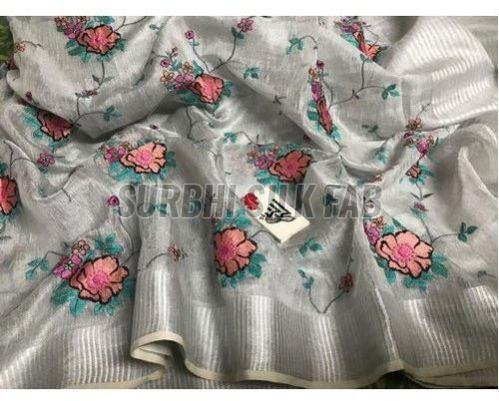 Fancy Tissue Linen Saree