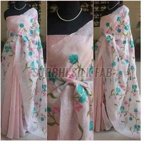 Festive Wear Linen Saree