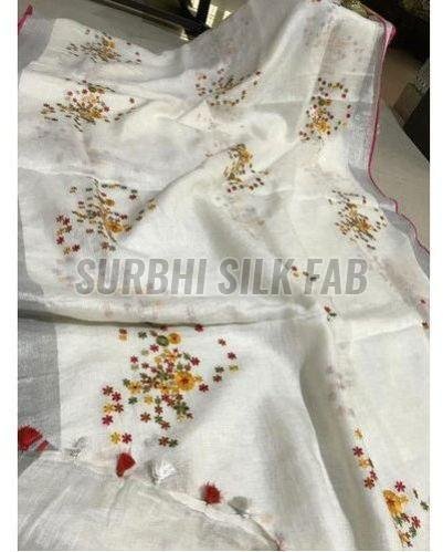 Handwork Tissue Linen Saree