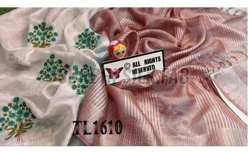 Pure Tissue Linen Saree