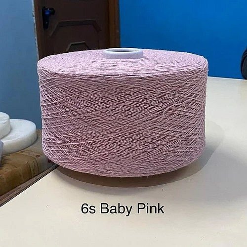6s Baby Pink Cotton Polyester Yarn