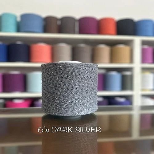 6s Dark Silver Cotton Polyester Yarn
