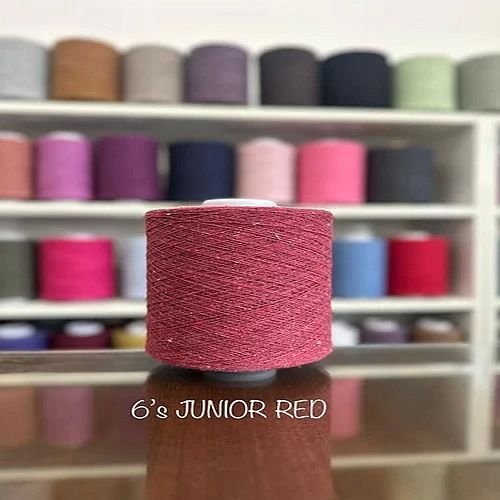 6s Junior Red Cotton Polyester Yarn