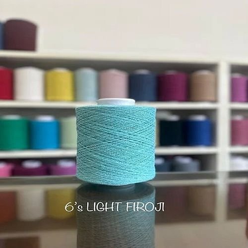 6s Light Firozi Cotton Polyester Yarn