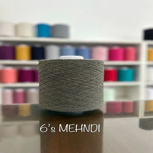 6s Mehndi Cotton Polyester Yarn