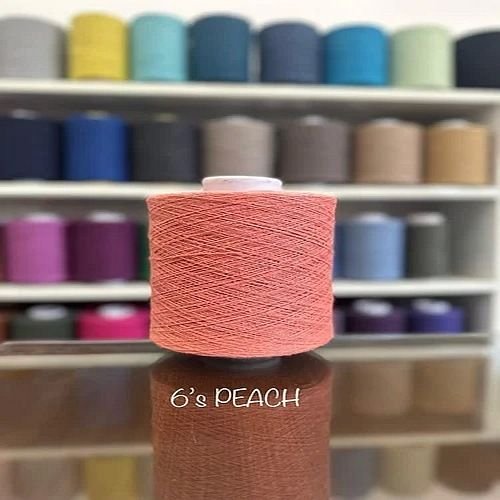 6s Peach Cotton Polyester Yarn