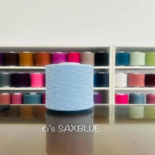 6s Saxe Blue Cotton Polyester Yarn