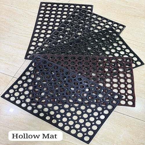 Black Rubber Hollow Door Mat