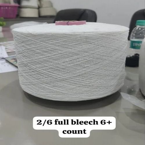 Natural White 2/6 Bleech Cotton Polyester Yarn