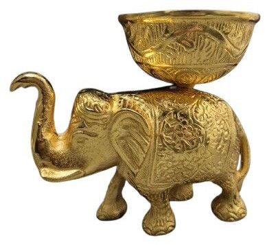 Golden Elephant with Golden Bowl