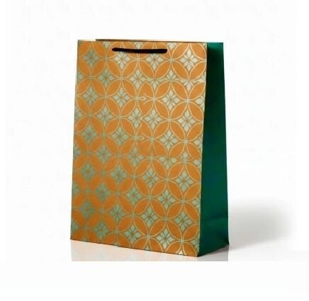 Floral Printed Paper Brown Kraft Bag