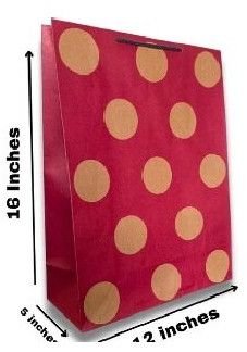 Red Polka DOT Kraft Paper Bag