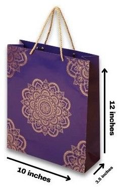 Royal Purple Gold Foil Gift Paper Bags